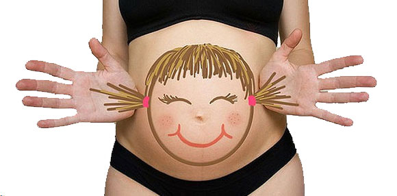 фото беременной с рисунком на животе