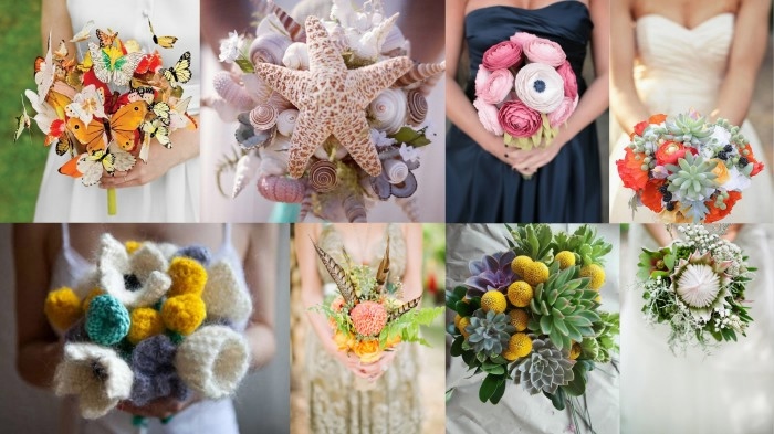 креативные букетики невест